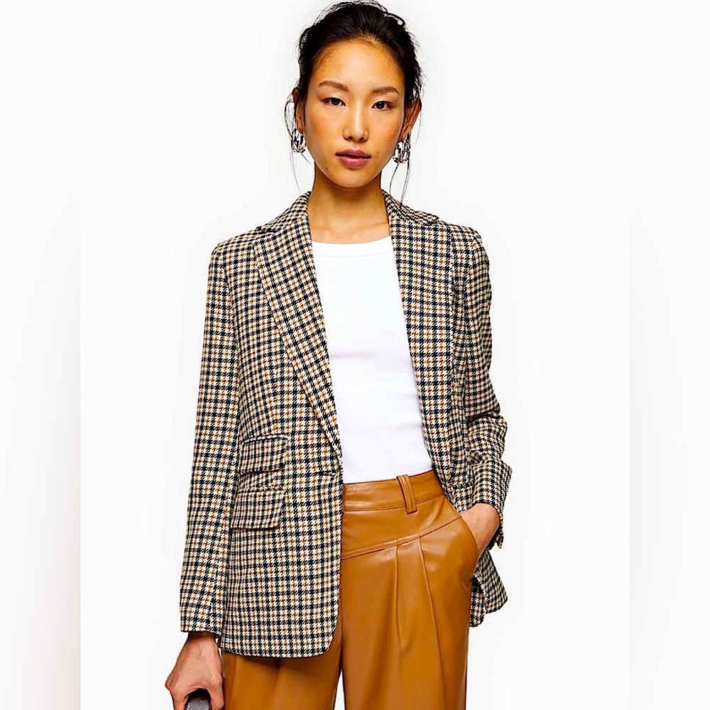 TOPSHOP Checkered Blazer